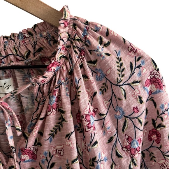 Wonderly Pink Floral Blouse Women’s Petite Large Peasant Cottagecore Boho - Picture 6 of 15